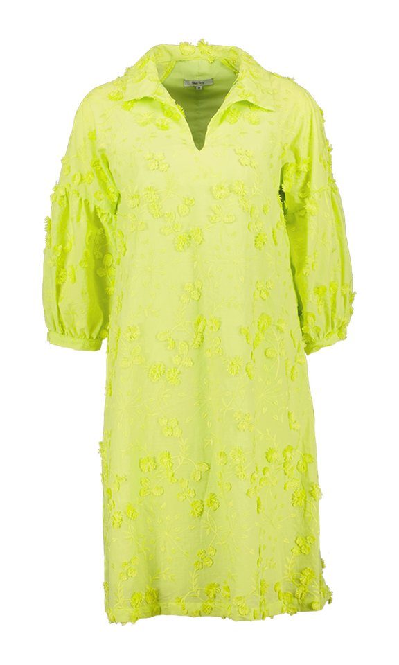 Groene jurk met bloemen Marijke Blue Bay 