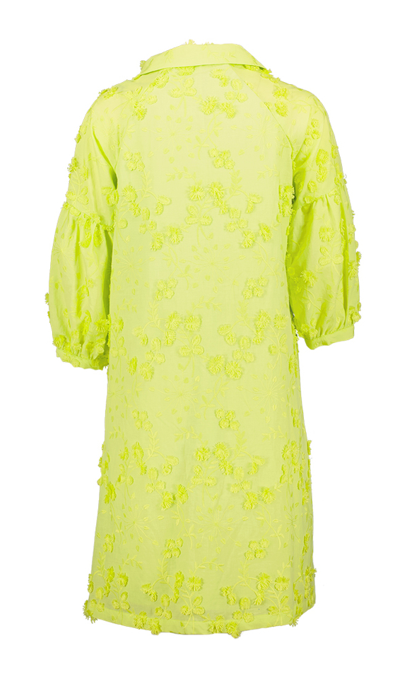 Groene jurk met bloemen Marijke Blue Bay 