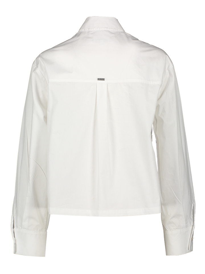 Witte korte katoenen bloes Lilou Blue Bay 