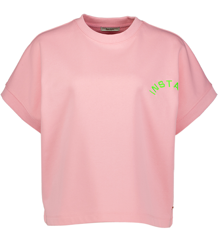 Roze sweater met tekst detail Zia Blue Bay 