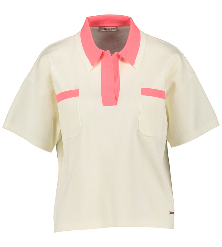 Ecru polo met fluo detail Octavia Blue Bay