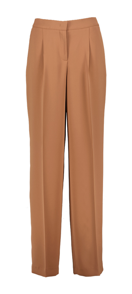 Terracotta kleurige soepelvallende broek met elastiek Willow Raffaello