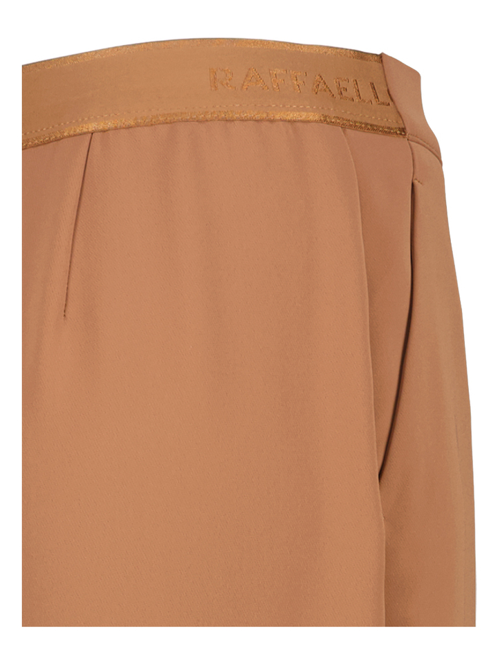 Terracotta kleurige soepelvallende broek met elastiek Willow Raffaello