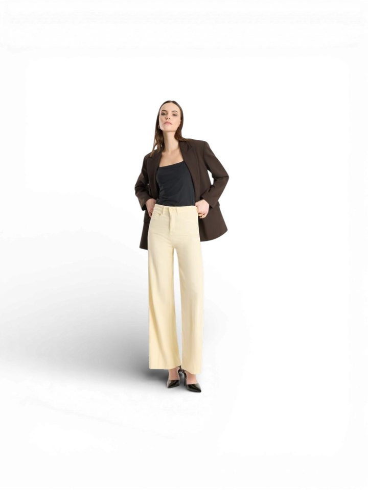 Gele wijde broek Raffaello Rossi