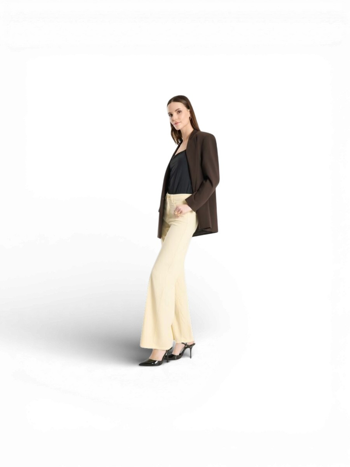 Gele wijde broek Raffaello Rossi