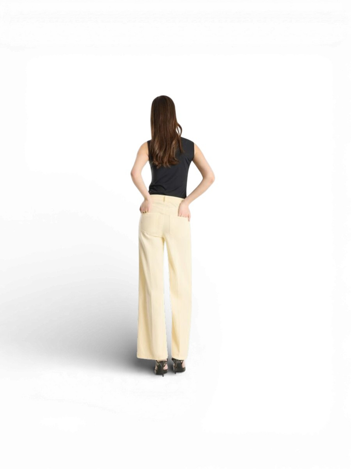 Gele wijde broek Raffaello Rossi