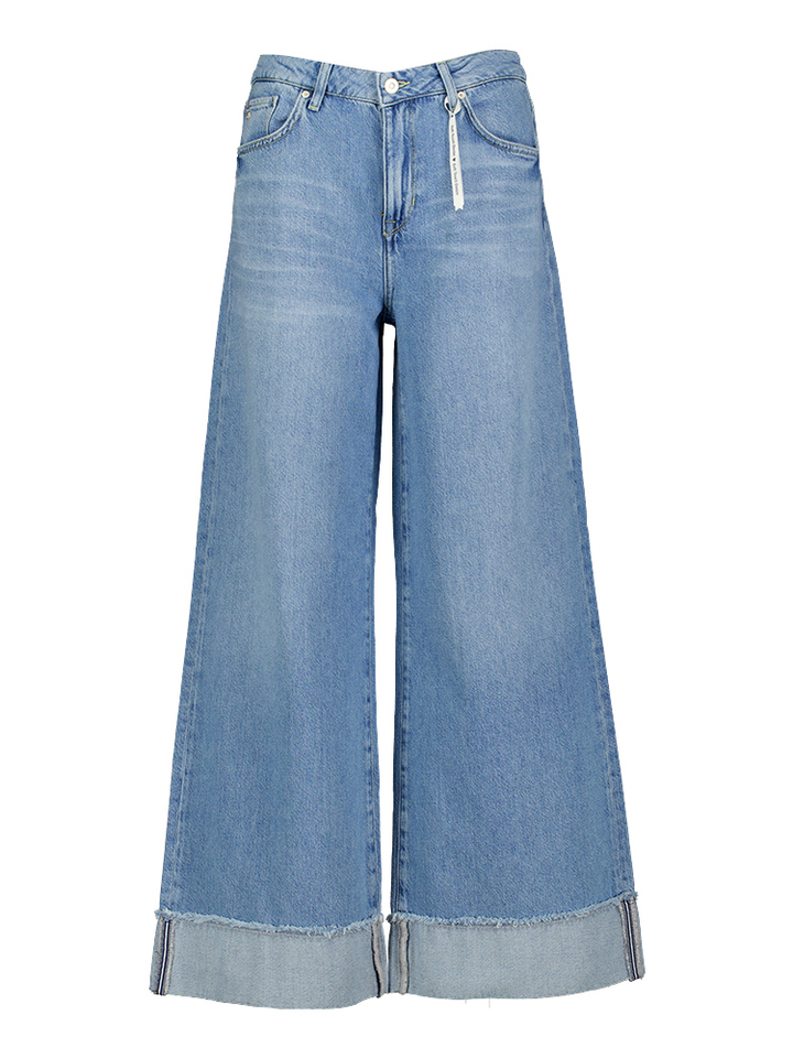 Licht blauwe loose fit jeans Sventy Turn up Raffaello Rossi