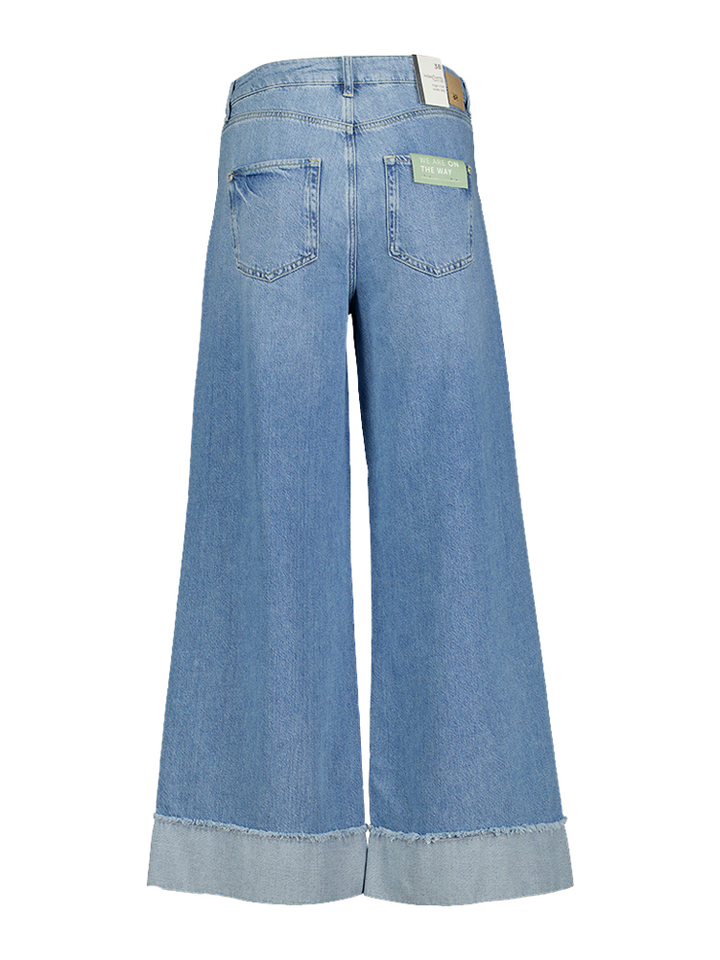 Licht blauwe loose fit jeans Sventy Turn up Raffaello Rossi