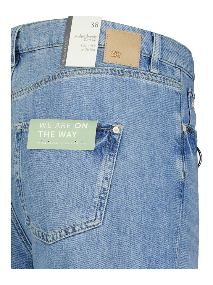 Licht blauwe loose fit jeans Sventy Turn up Raffaello Rossi