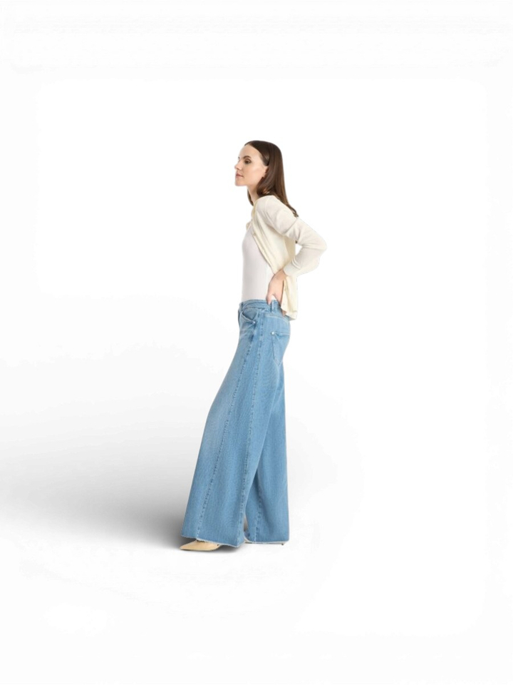 Blauwe wijde jeans Raffaello Rossi