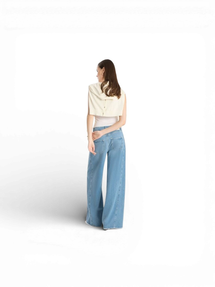 Blauwe wijde jeans Raffaello Rossi