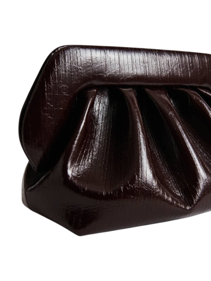 Chocolate plum schoudertas Rigato baguette vegan Themoire