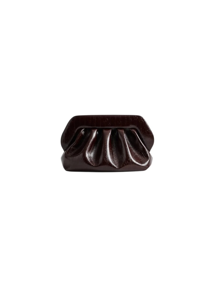 Chocolate plum schoudertas Rigato baguette vegan Themoire