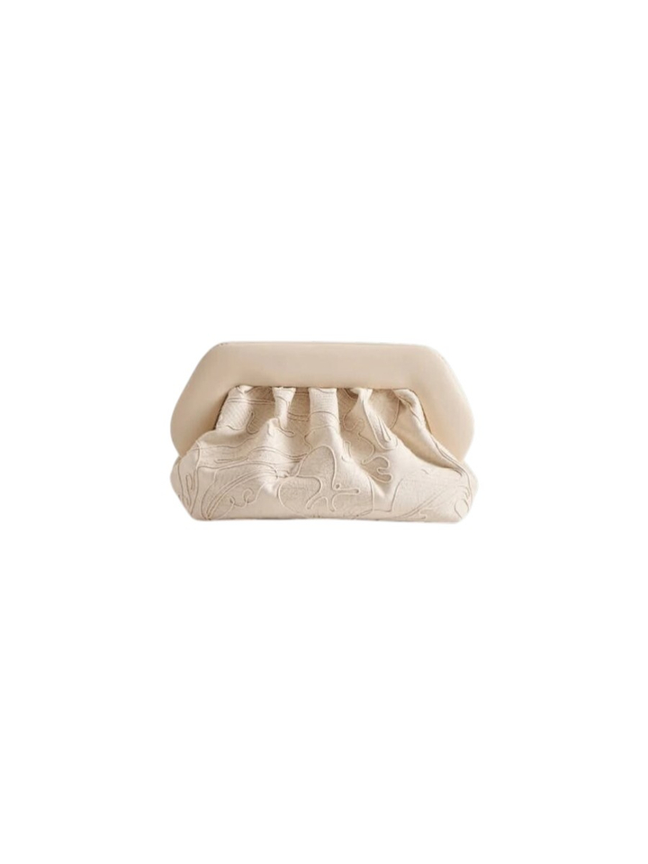 Beige schoudertas Angora Ricamo Canapa Themoire