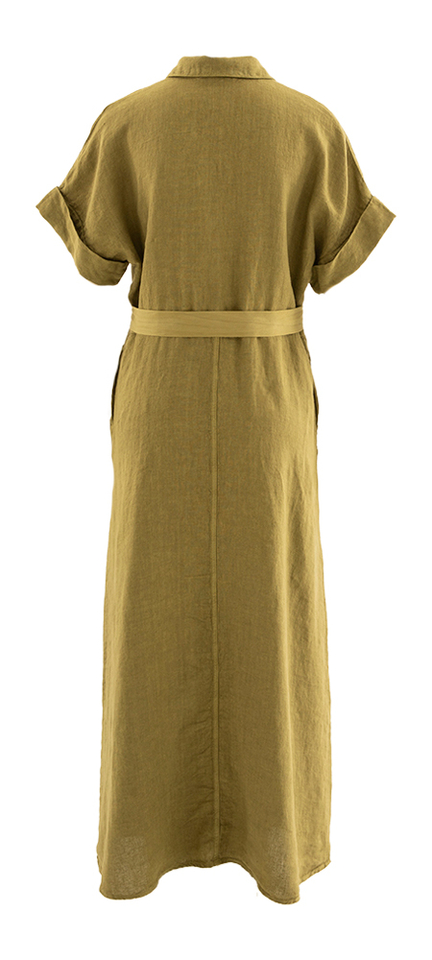 Groen linnen kleed Giorgina Long Dress Lalotti 