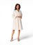 Ecru jurk met bloemenbroderie Cecile Short Dress Lalotti 