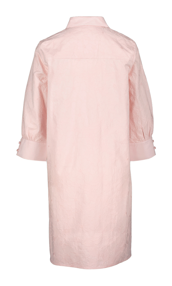 Roze jurk in bloemenkant Cecile Short Dress Lalotti 