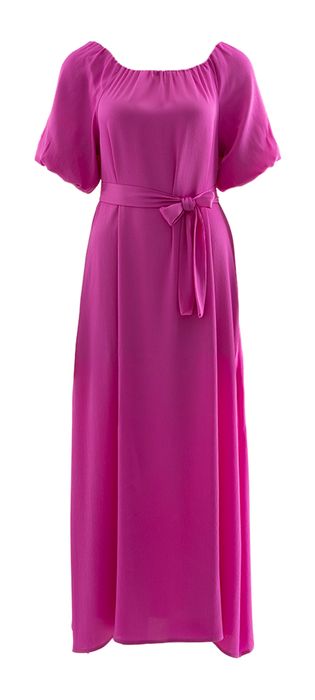 Paarse maxi-jurk met lint Amie Long Dress Lalotti