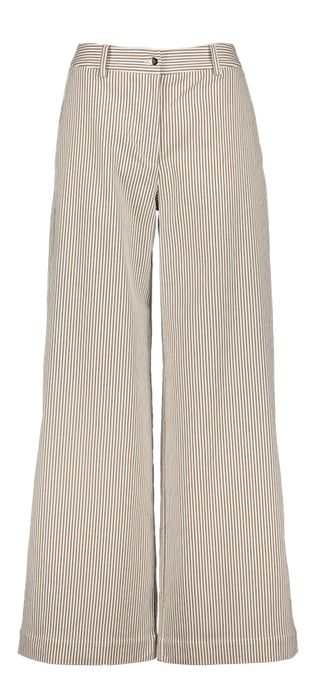 Beige wijde broek met bruine strepen Lenny Pants Lalotti