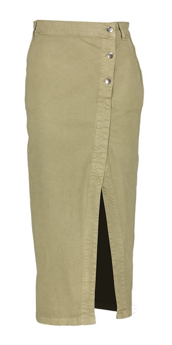 Kakigroene jeansrok met knopen Sillia Lalotti