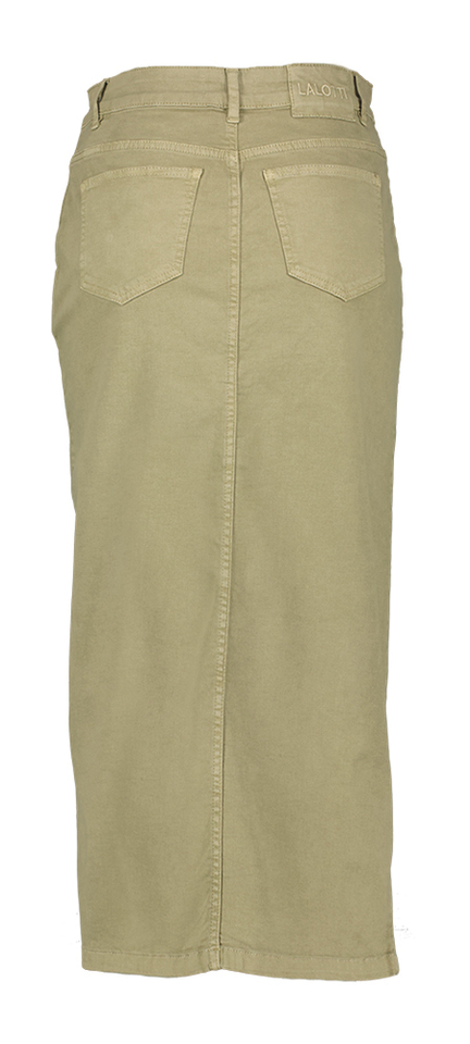 Kakigroene jeansrok met knopen Sillia Lalotti 