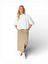 Kakigroene jeansrok met knopen Sillia Lalotti 