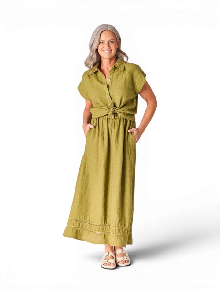 Groene blouse met knoopsluiting Gloria Blouse Lalotti