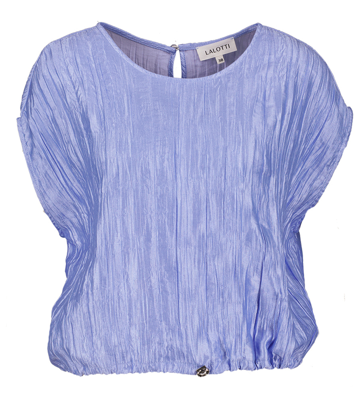 Blauwe blouse met korte mouw Colette Lalotti