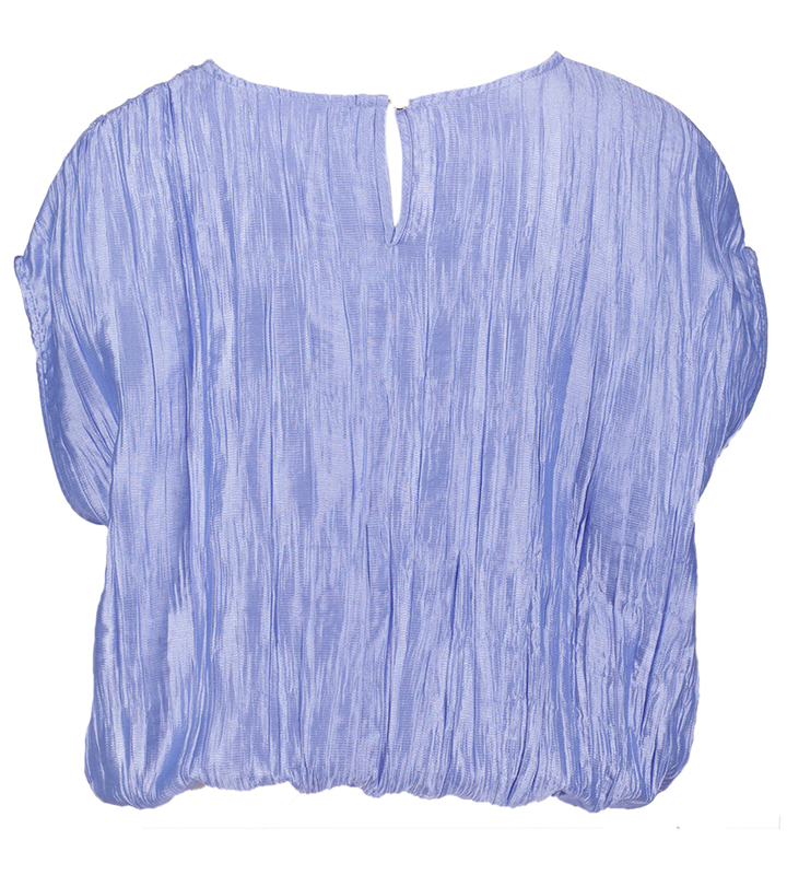 Blauwe blouse met korte mouw Colette Lalotti