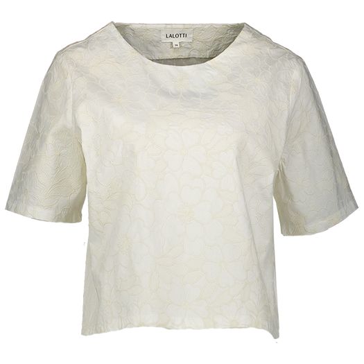 Ecru bloes in bloemenkant Taira Top Lalotti