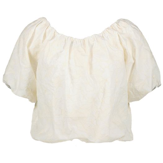 Ecru off shoulder bloes met bloemenprint Adeline Blouse Lalotti