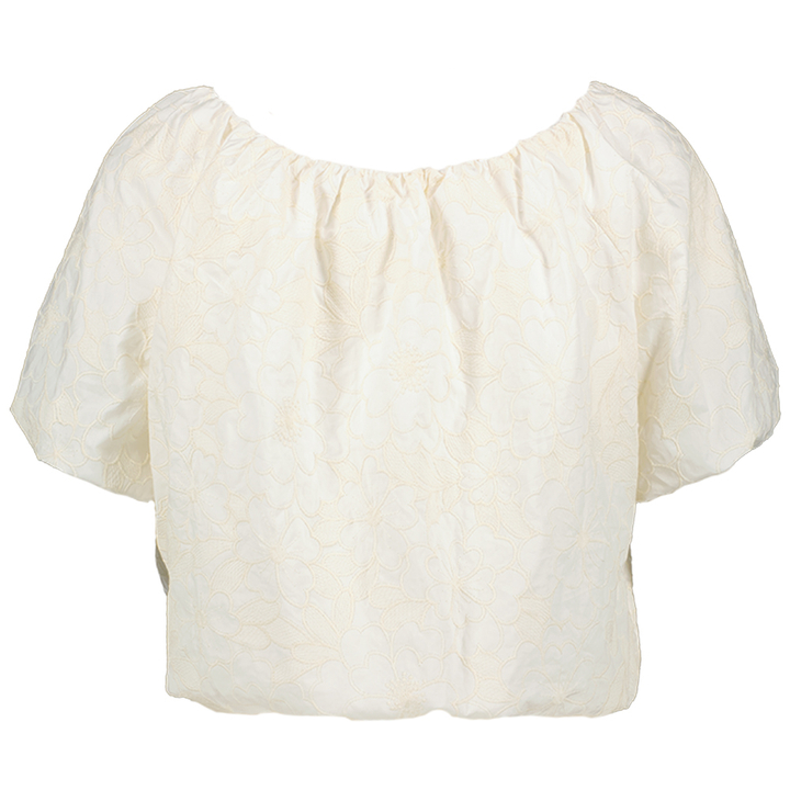 Ecru off shoulder bloes met bloemenprint Adeline Blouse Lalotti