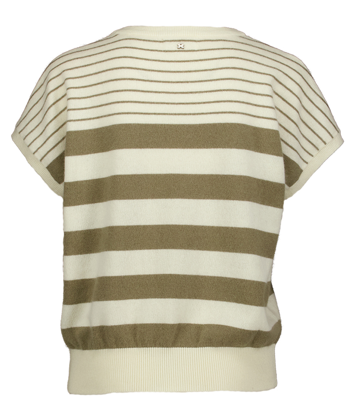 Ecru beige gestreepte trui Lalotti 