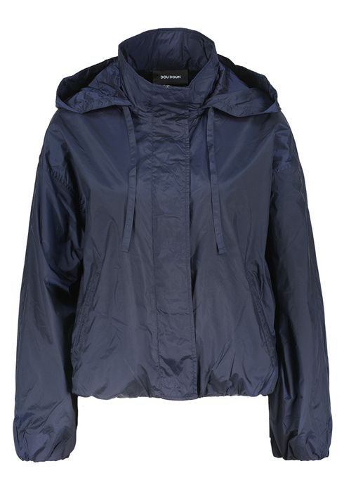 Blauwe korte jas met kap Cosmos Doudoun