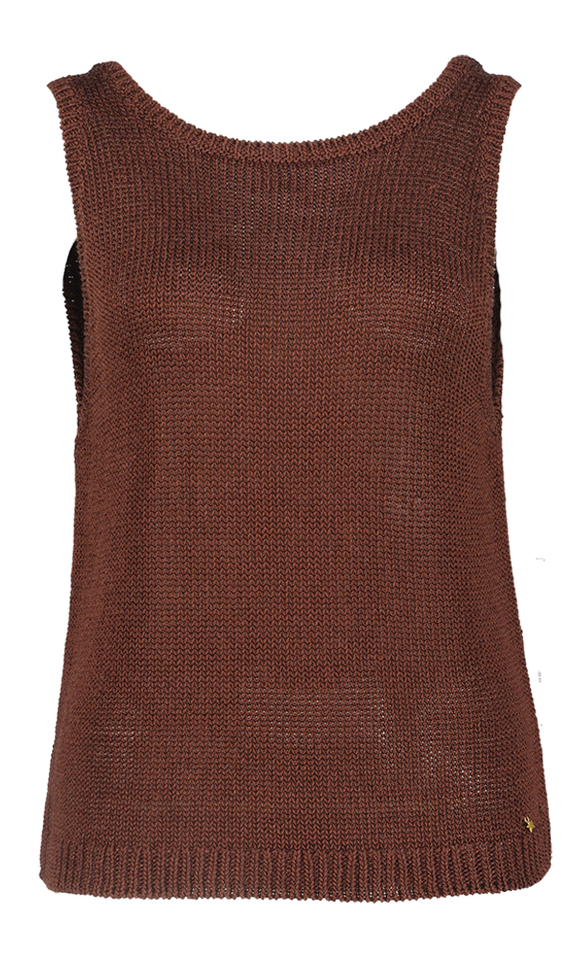 Bruine gebreide top Carlota Des Petits Hauts