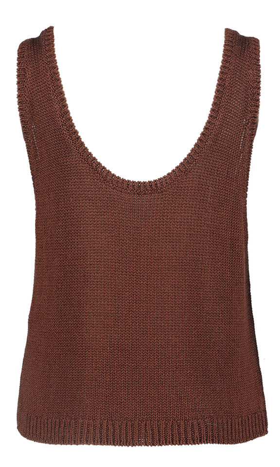Bruine gebreide top Carlota Des Petits Hauts