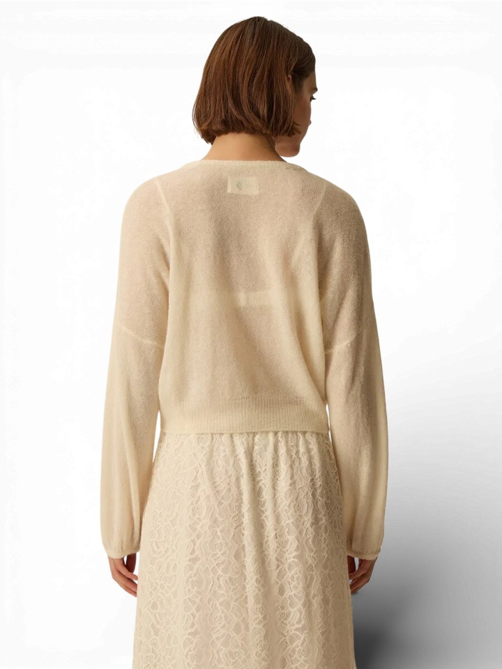Ecru wollen gilet met knopen Cocotte Des Petits Hauts