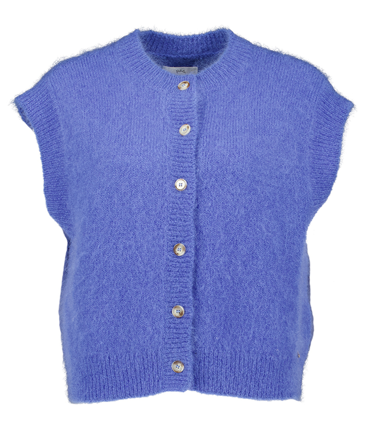 Blauwe cardigan zonder mouwen Alibaba Des Petits Hauts