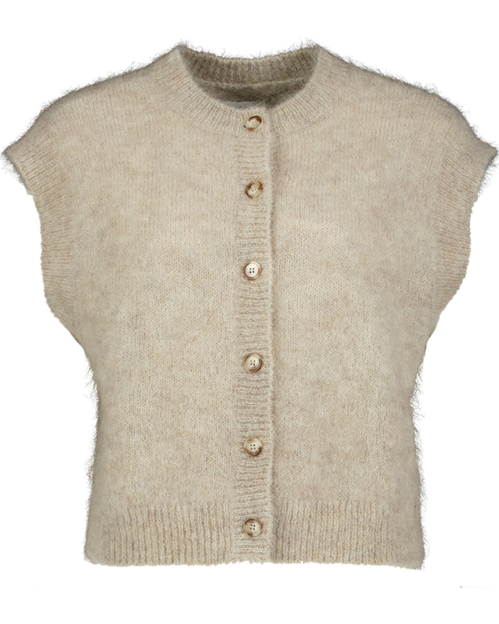 Beige cardigan zonder mouwen Alibaba Des Petits Hauts