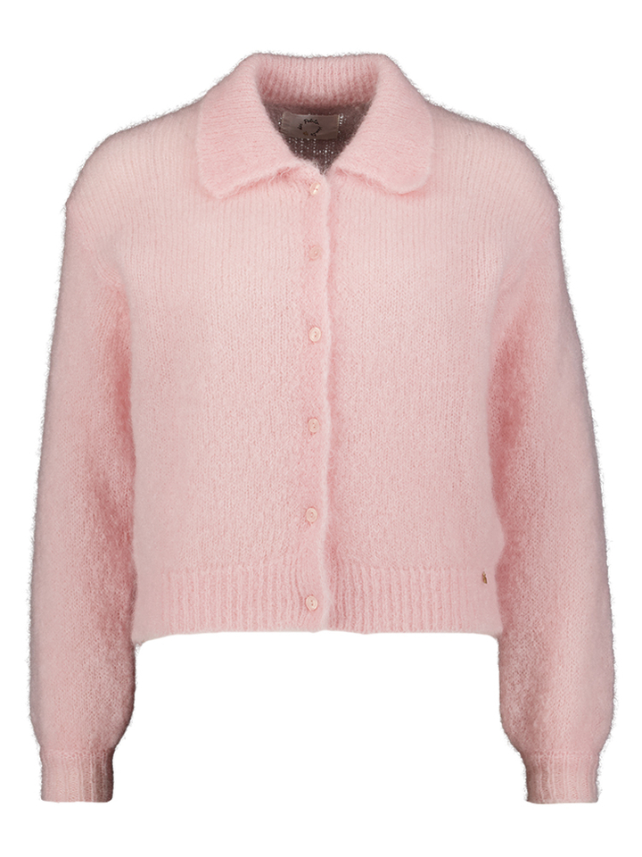 Roze cardigan met kraag Apolo Des Petits Hauts