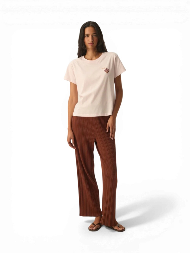 Lichtroze t-shirt met pailetten detail Des Petits Hauts