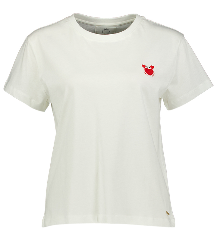 Witte t-shirt met krab hartje Des Petits Hauts 