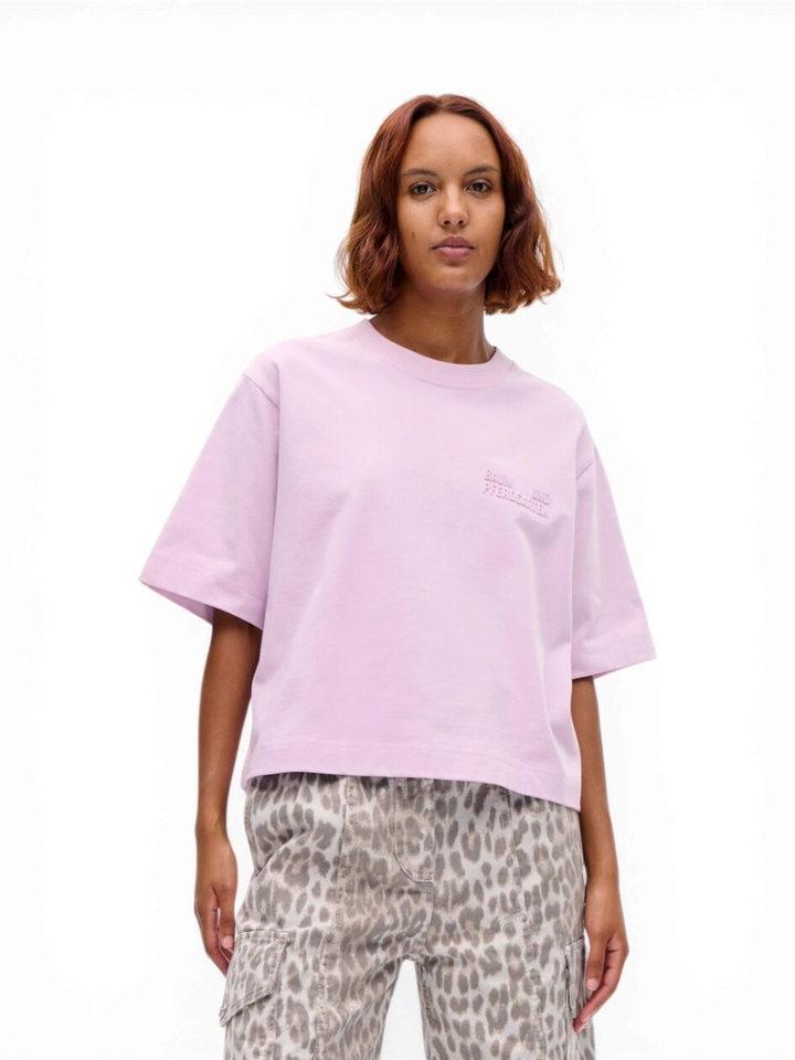 Lila wijde t-shirt met 3/4 mouwen Jiana Baum Und Pferdgarten 