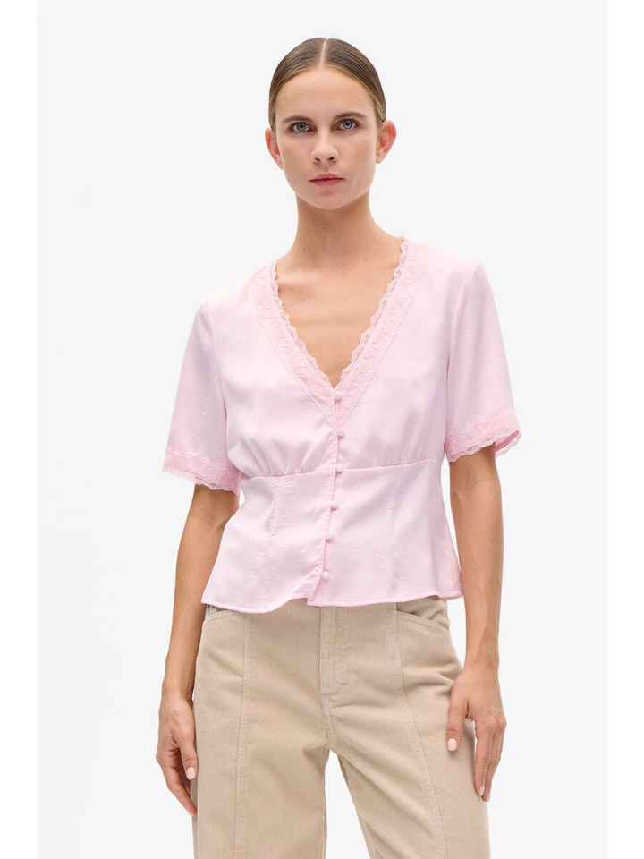 Roze blouse met kanten detail Melonie Baum Und Pferdgarten 