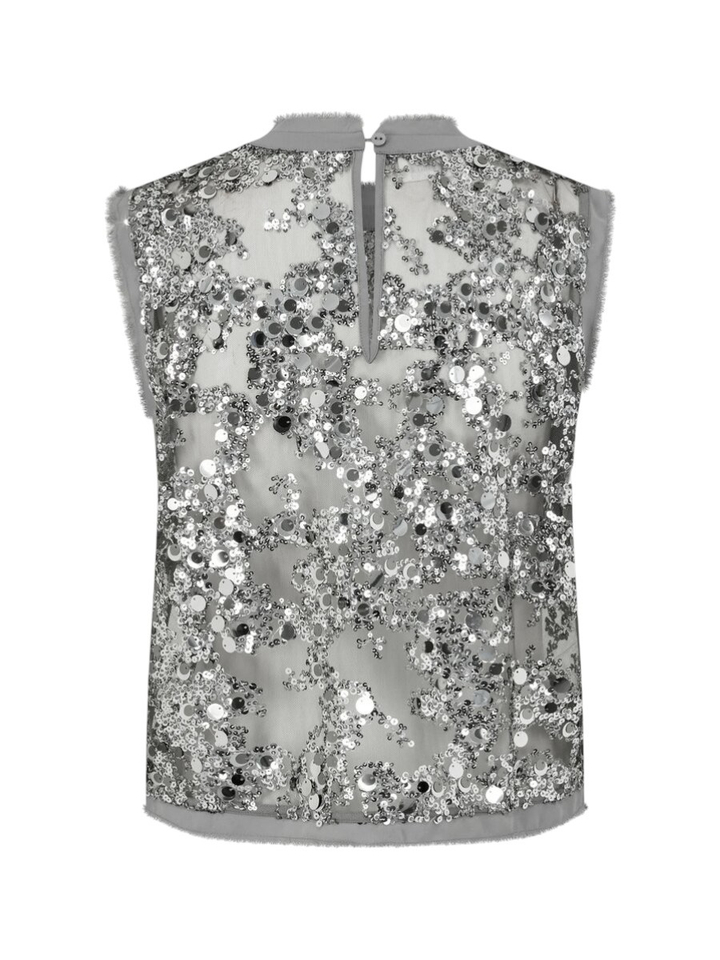 Grijze glittertop met pailetten Marina Baum Und Pferdgarten 
