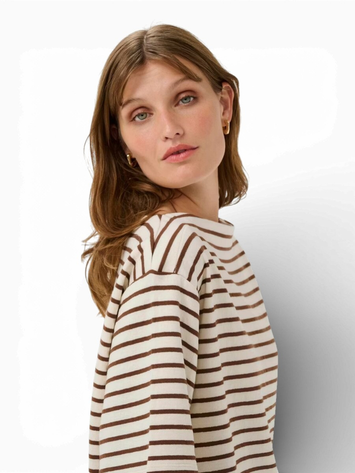 Beige gestreepte sweatshirt Ingina Soaked In Luxury 