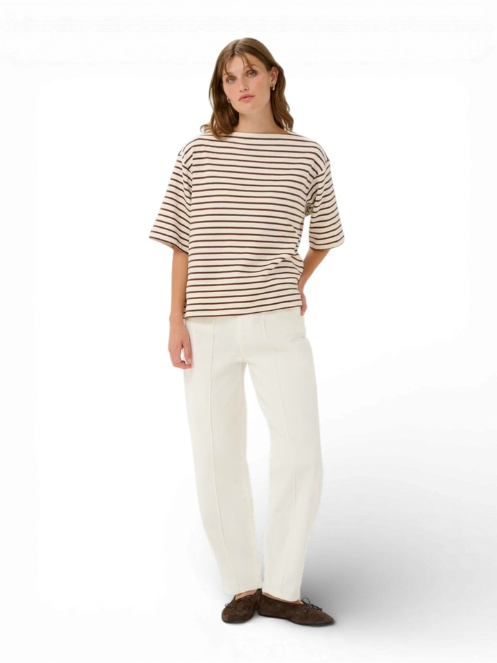 Beige gestreepte sweatshirt Ingina Soaked In Luxury 