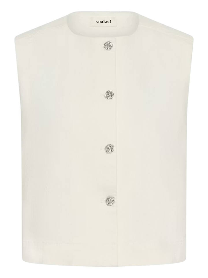Witte cardigan Rina Waistcoat Soaked In Luxury