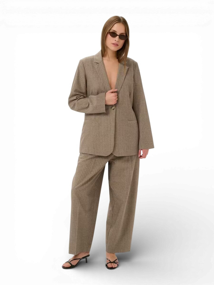 Bruine gestreepte broek Ginerva Pants Soaked
