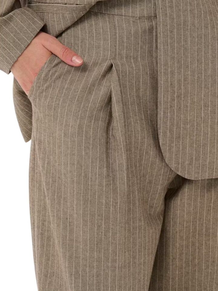 Bruine gestreepte broek Ginerva Pants Soaked